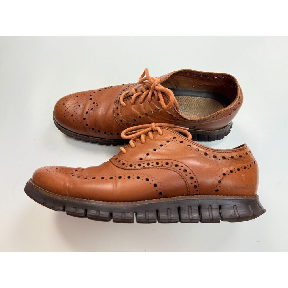 Cole Haan ZERGRAND Remastered Wingtip Oxford Mens‎ 9M Brown Leather Lace-up